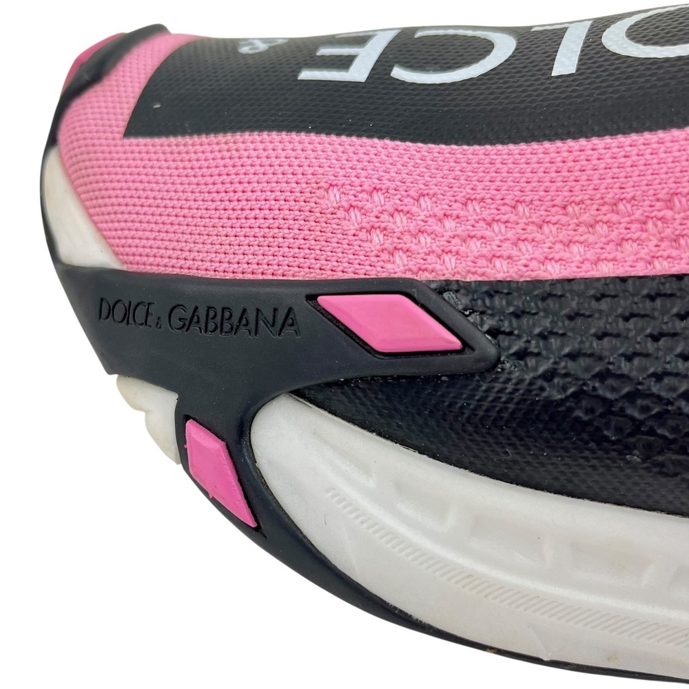 Dolce & Gabbana Sorrento Logo Sneakers Pink Slip On Womens 39.5 Authentic - Picture 5 of 12